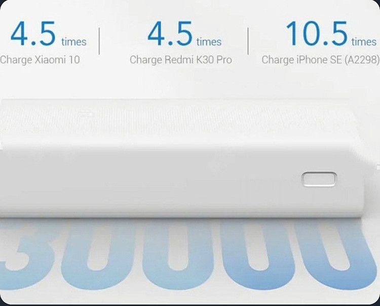 پاوربانك شیائومی مدل PB3018ZM ظرفيت 30,000mAh ( های کپی )