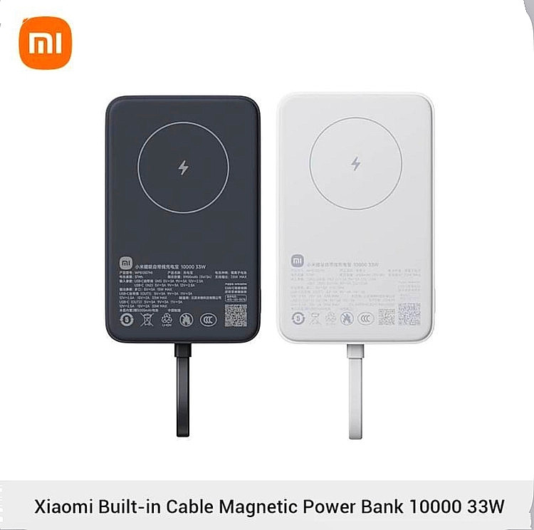 پاوربانک وایرلس شیائومی توان 33W مدل WPB1007MI ظرفیت 10,000mAh