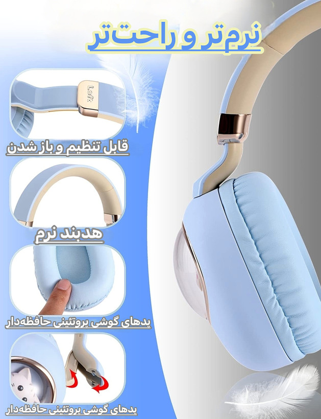 هدفون Gjby مدل CA-037 طرح گربه
